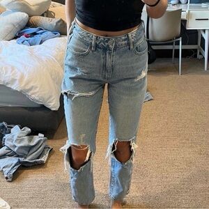 Pacsun Distressed Light Blue Mom Jeans